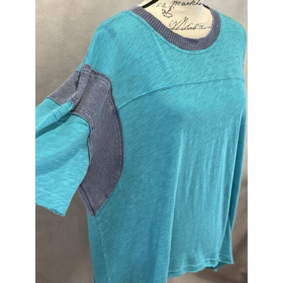 NWT Free People Movement New Kid On The Block Blue Oversized Tee Size S - Picture 4 of 4